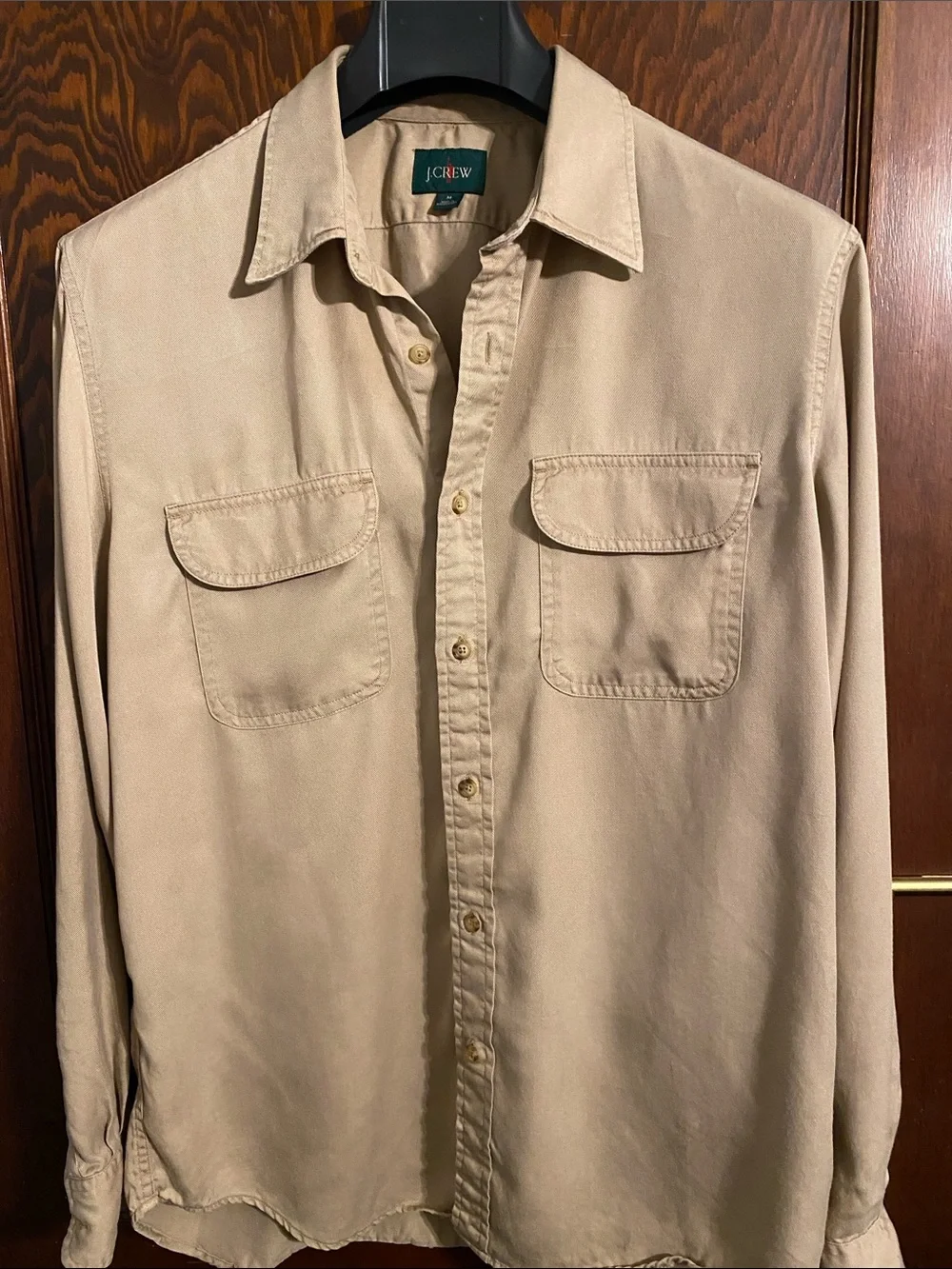 J. Crew Beige Long-Sleeve Shirt Jacket